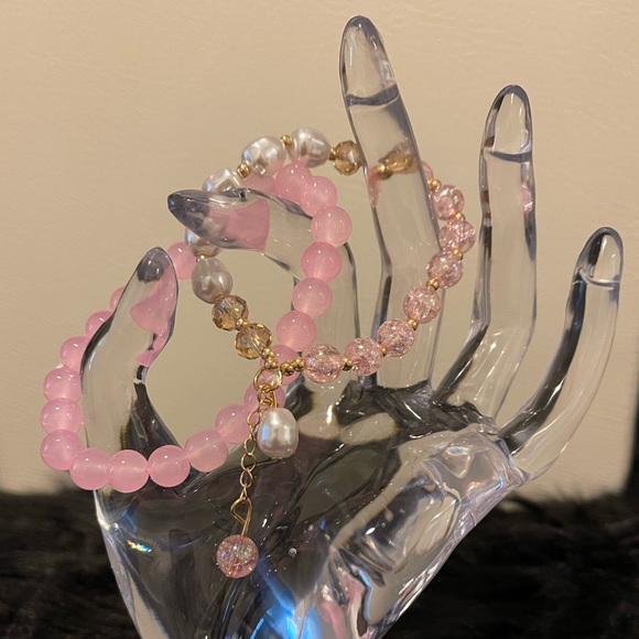 2 Piece Crystal Decor Beaded Bracelet - Picture 3 of 3